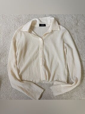 Cider Ivory Textured Button-Down Shirt